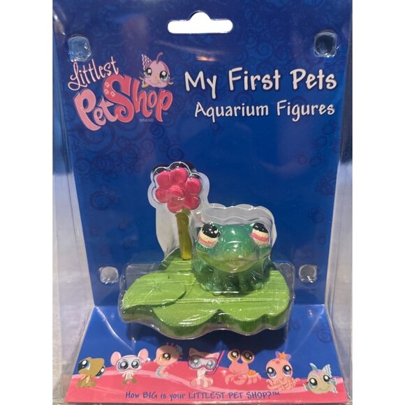 Littlest Pet Shop My First Pets Aquarium Figures Frog & Flower Discontinued 2008 - Picture 1 of 6